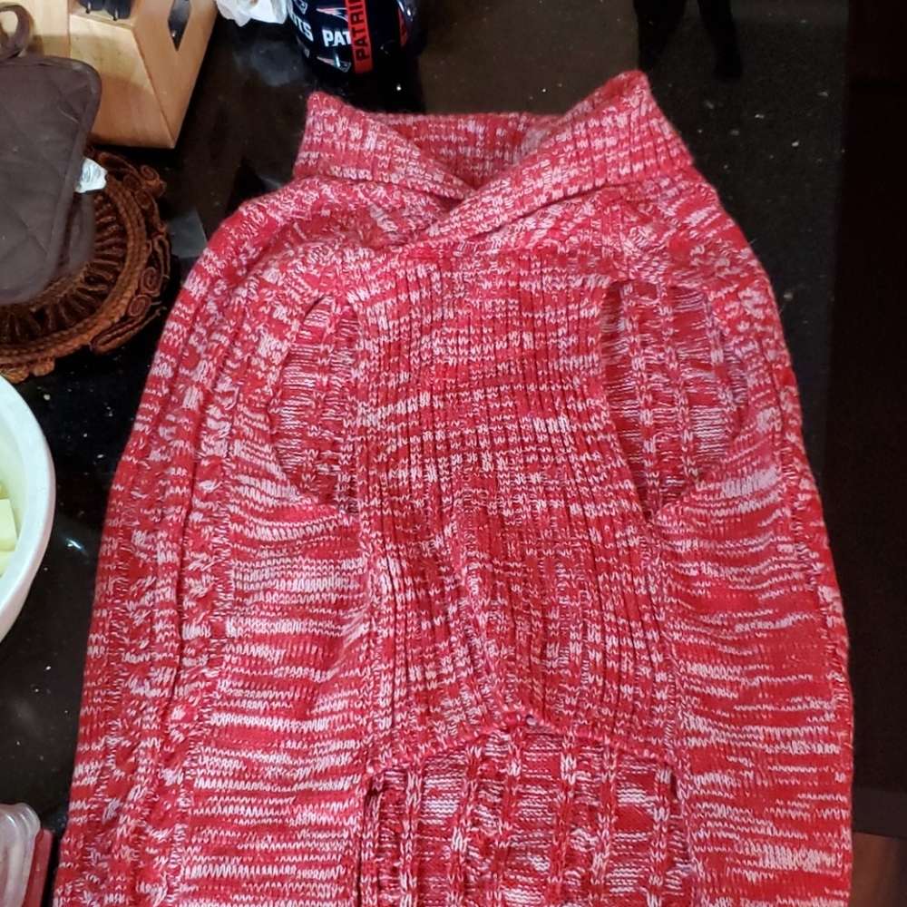 XL Red and White Dog sweater